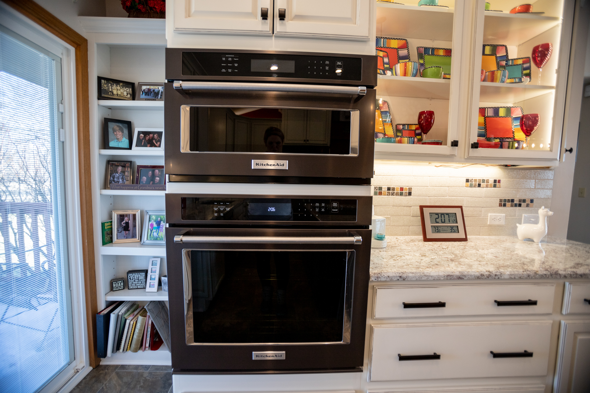 double oven with custom cabinetry