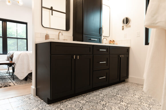 Black Cabinetry in Primary Bath