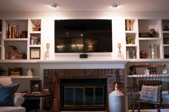 Whole Home Remodel with Fireplace and Open Shelving